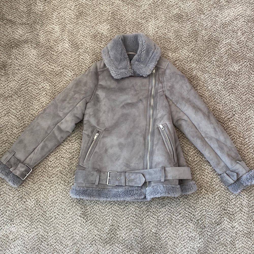 NWT ABERCROMBIE Grey Coat, Size Small